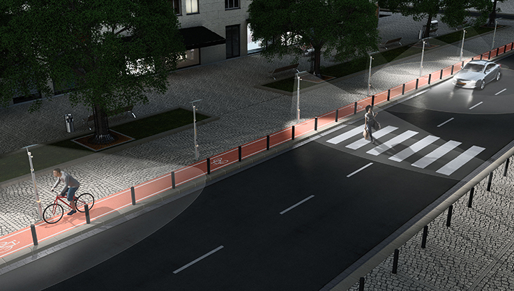 Inductive LED street lights can be automatically adjusted by radar detection Inductive LED street lights can be automatically adjusted by radar detection
